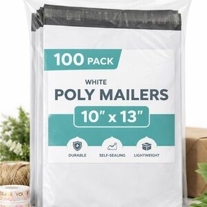 White Poly Mailers 10" x 13" - 100 Pack